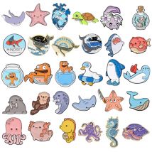 Meerestiere, Walhai-Kollektion, Emaille-Anstecknadeln, niedlicher Seestern, Goldfisch, Schildkröte, Broschen, Anstecknadel, Schmuck, Geschenke für Freunde