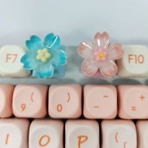 1PC Gradienten Sakura Keycaps DIY Büro ESC Spiel Keycap Kreuz Achse Mechanische Tastatur Key Caps Dekoration Zubehör