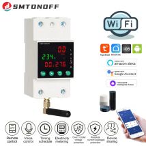 Tuya WiFi Monofase 2P 63A Rilascio automatico Protezione da sovratensione Misuratore prepagato Interruttore timer Controllo vocale remoto