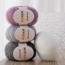 125 g/lotto 5 palline di filato di Mohair filato all'uncinetto di Mohair ecologico ad alto contenuto di pelle morbida per maglione con scialle all'uncinetto