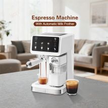 GZZT JY500 3-in-1 halbautomatische Espressomaschine, Cappuccino-Milchsystem, 6 Kaffeemodi, automatische Milchschaum-Kaffeemaschine