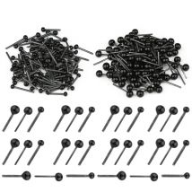 Fenrry 50 Pairs Glass Eyes Needle Felting Teddy Bears Dolls Animals Black Eyes Dolls Accessories 2/3/4mm Plastic Safety Eyes