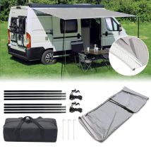 Outdoor Camping Markise Kits 210D Oxford Sonne Regen Schutz Markise Baldachin Sonnenschutz Segel mit Keder Rohrleitungen Befestigung 3x2,4 m