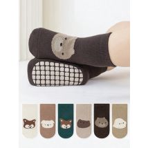 6 Paar Bodensocken für Neugeborene, rutschfest, für den Innenbereich, weicher Boden, rund, Cartoon-Mund, für Jungen und Mädchen, Kindersocken