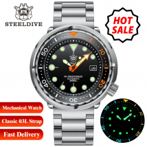 STEELDIVE SD1975C Orologio meccanico classico da uomo Multicolor luminoso 30Bar impermeabile NH35 Movimento Dive Tonno Specchio zaffiro