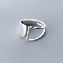 925 Sterling Silber Einfache Punk Hohl Ringe Für Frauen Geometrische Mode Offene Einstellbare Handgemachte Party Schmuck Geschenk Allergie