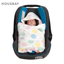 Newborn Baby Blanket For Hospital Discharge In Infant Car Seat With Windproof Warm Hooded Girls Cute Print 90*90Cm