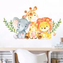 Cartoon Niedliche Tiere Löwe Giraffe Wandaufkleber Kinderzimmer Dekoration für Schlafzimmer Wandkunst Home Decor Wohnzimmer Wandtattoos