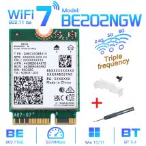Fenvi For Intel BE202 M.2 Network Card WiFi 7 Bluetooth 5.4 2.4G/5G/6GHz BE202NGW Wireless Wifi7 Adapter Better than WiFi 6E