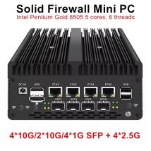Neues 10G/1G SFP 4*2,5G RJ45 LAN Solid Firewall Appliance 12. Generation Intel Pentium Gold 8505 2*DDR5 NVMe Mini PC Proxmox ESXi Server