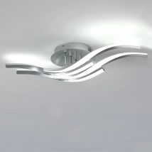 Lámpara de techo moderna, luz de techo LED de diseño curvo moderno de 32W 3600LM 60CM, lámparas de techo para dormitorio, blanco frío 6500K