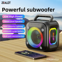 ZEALOT-PT01 Lautsprecher, tragbarer Bluetooth-Lautsprecher mit verbessertem Bass, Bluetooth 5.4, 12 Stunden Spielzeit, für Camping, Wandern
