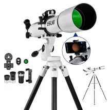 80mm Aperture 700mm Astronomy Telescopes for Beginners, High Transmission Travel Professional Refractor Telescope