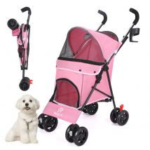Passeggino per animali domestici Pieghevole leggero Passeggino per cuccioli da esterno di piccole e medie dimensioni Gatto Cane Viaggio Accessori per cani traspiranti