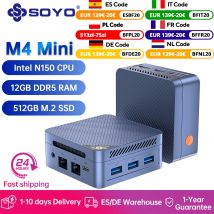 SOYO Mini PC M4 Mini Intel Twin Lake N150 CPU Windows 11 Pro Mini PC 12GB DDR5 512GB di RAM WiFi5 BT5.2 Computer desktop portatile