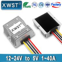 XWST DC-DC 12v 24v a 5v Convertitore Buck 1A 3A 5A 10A 15A 20A 25A 30A 40A Step Imbottiture Modulo di Tensione Adattatore di Alimentazione per Auto