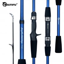 BIUTIFU Baitcasting Spinning Mini Angelrute 4/5 Abschnitt 1,8/2,1 mReise Carbon Casting Gewicht 5-20g Schnelle Ultraleichte Köder Pole