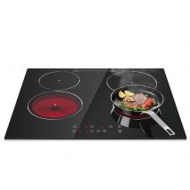 KICHPOWER 60 cm Glas 4 Platten Touch Control, 9 Leistungsstufen Keramikkochfeld