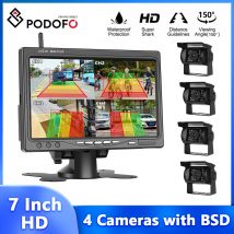 Podofo 7'' IPS Bildschirm Auto Monitor Drahtlose Rückfahrkamera Anti-Interferenz Wasserdichte