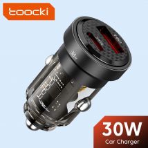 Toocki 30W 5A QC PD 3.0 SCP Caricabatteria da auto Quick Charge4.0 USB Tipo C Ricarica rapida per