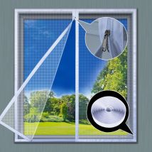 DTGJ Moskitonetzfenster mit Reißverschluss, weißer Türgitter, individuelle Größe, Netz-Tüll, unsichtbares Fiberglas gegen Mücken und Fliegen