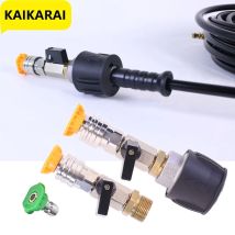 Hochdruckreiniger-Schlauchadapter 1/4 Schnellanschluss mit Ventil zur Steuerung des Wasserdurchflusses für Karcher Lavor Nilfisk Parkside Bosch AR-Schlauch