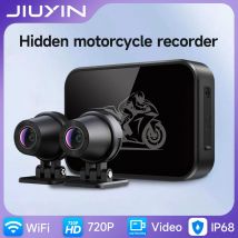 JIUYIN Doppia Moto DVR 720P Action Camera Registratore Frontale e Retrovisore Impermeabile WiFi Moto Dash Cam Visione Notturna Scatola Nera