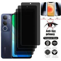 4Pcs For Vivo Y19S Glass Vivo Y19S Tempered Glass Phone Protective HD 9H Cover Glue Privacy Anti-Spy Screen Protector Vivo Y19S
