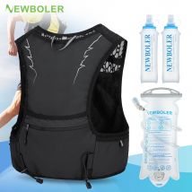 NEWBOLER 5L Ultraleichter Laufrucksack Running Trail Trinkrucksack Marathon Lauffahrrad Rucksack Tasche 500ml 2L Softflask