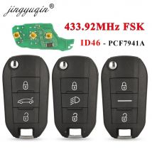 Jingyuqin 433.92Mhz ID46-pcf7941 Chiave A Distanza Dell'automobile 2/3 Bottoni Fob Per Peugeot 508 208 2008 301 308 5008 Citroen C-Elysee C4-Cactus
