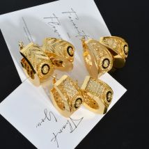 ZEADear Schmuck 18K Gold Farbe Aushöhlen Ohrring Schwarz Emaille Tropft Öl Ohr Schnallen Nigeria Afrika Hochzeit Geschenke