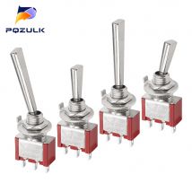 Mini-Kippschalter, 3 Positionen, 2 Positionen, EIN/AUS, DPDT, SPST, DPST, 6 A, 125 VAC, 3 A, 250 VAC, verriegelnder flacher Griff für PKW, LKW
