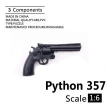1:6 Cole Python 357 Revolver 4D Gun Modell für 12" Actionfigur Kunststoff Schwarz Soldat Waffe Zubehör