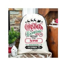 Personalized Name Santa Sack Custom Christmas Express Delivery Kids Drawstring Gift Bags Xmas Holiday Party Decorate Accessories