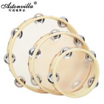 6 8 10 Zoll Tamburin Spielzeug Hand Tamburin Trommel Glocke Massivholz Schaffell Percussion Musik instrument für ktv Kinderspiele