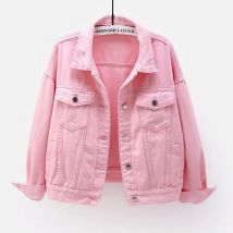 Chaqueta vaquera clásica para Mujer, chaquetas vaqueras de estilo Boyfriend para Mujer, abrigo holgado de gran tamaño, chaqueta femenina púrpura, blanco, amarillo, 2023