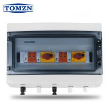 Solar-Photovoltaik-PV-Kombinatorbox mit Blitzschutz, 2 Eingänge, 2 Ausgänge, DC 1000 V, Sicherung, MCB, SPD, wasserdichte Box, IP65, 18 Wege