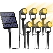 3000K/6000K/RGB Lampada da parete a LED solare per esterni IP65 Lampada da parete per percorso paesaggistico da giardino per la decorazione dell'albero Faretto solare da strada