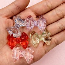 5 Teile/satz 22,2*28,6mm Acryl Bowknots Lose Perlen Mit Loch Für DIY Halskette Ohrringe Armbänder Schmuck Machen