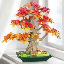 JAKI plant series building blocks toys, bonsai maple tree model assembly, home decoration, children's toys and gifts