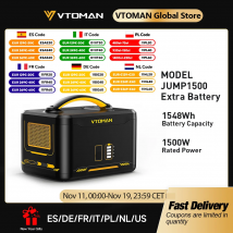 VTOMAN Jump 1500 Batteria extra 1548 Wh, batteria di backup LiFePO4 (LFP) Jump 1000 e Jump 1500X e Jump 1800 Potenza
