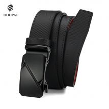 DOOPAI Marken-Ledergürtel für Herren, 105–135 cm, automatischer Gürtel mit Ratschengurt, hochwertige Gürtel, Luxusgürtel für Herren