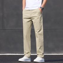 2026 Stretch Herrenhose Gerade Passform Baumwolle Golf-Hose Herren Frühling Sommer Formelle Kleidung Büro Arbeit Freizeit Schwarz Marineblau Khaki