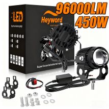 Heyword 1pc Motorcycle Mini  Light Dual Colo for Headlight Auxiliary Spotlight Lamp R ATV Scooter Moto Fog Light Accessories 12V