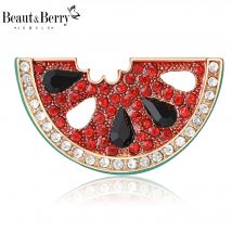 Beaut&Berry Klassische Strass-Wassermelonen-Broschen für Damen, Unisex, Obstnadeln, lässige Party-Accessoires, Geschenke, Freunde, Dekoration