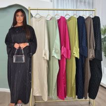 2024 Luxury Dubai Abaya Dress for Muslim Women Ramadan Eid Saudi Arabia Party Jalabiya Clothing Islamic Turkey Modest Long Robe