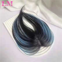 LM natürlicher Echthaar-Pony für Frauen, Haar-Fransen-Clips in Extensions, koreanischer seitlicher Pony, falscher Pony