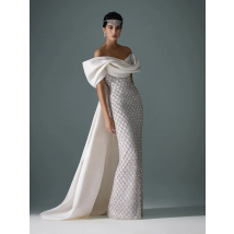 Oisslec Dress Elegant Vintage Sweet Beige Lace Sequins Shiny Boat Neck Customize Formal Occasion Prom Dress Evening Party Gowns