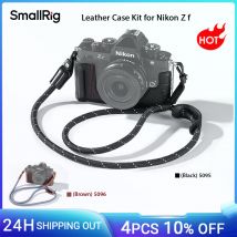 Kit custodia in pelle SmallRig Z f per Nikon Z f con tracolla, maniglia anteriore incorporata e poggiapollice nero/marrone 5095/5096