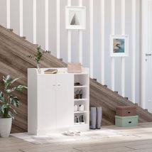 HOMCOM Scarpiera Particelle MDF-80L X 30B X 90Hcm Bianco